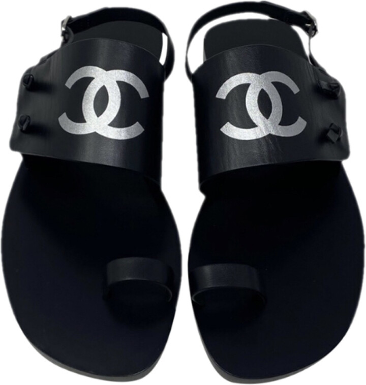 Chanel Leather flip flops - ShopStyle