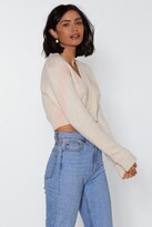 Thumbnail for your product : Nasty Gal Womens Make Knit Happen Cropped Cardigan - White - L