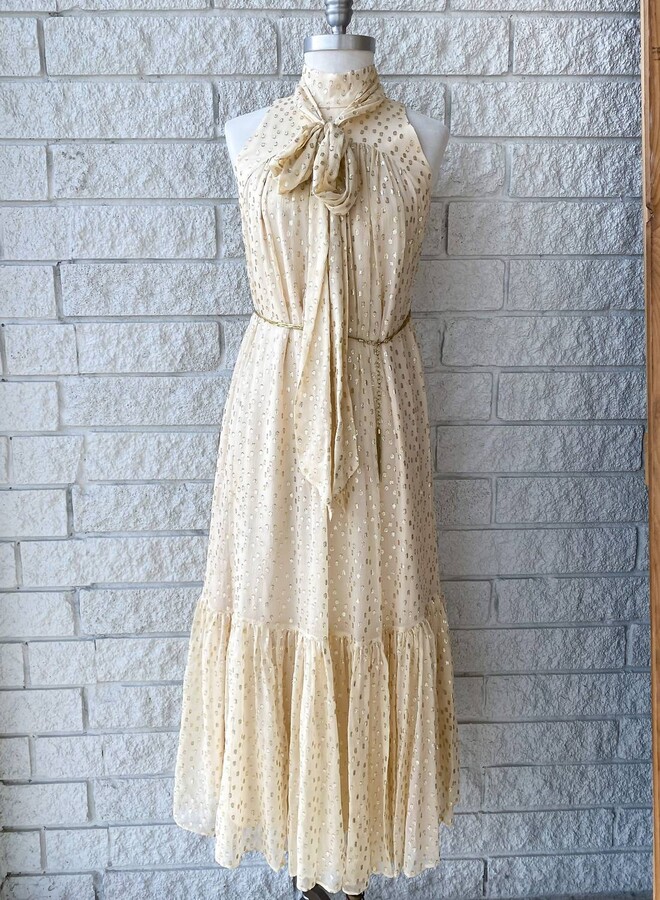 zimmermann sleeveless tie neck dress