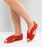 Thumbnail for your product : ASOS DESIGN JANEL Wide Fit Suede Summer Shoes
