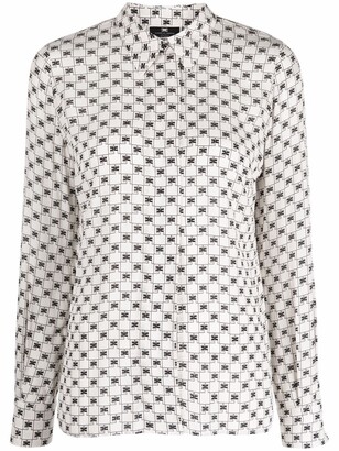 Elisabetta Franchi Geometric-Print Long-Sleeve Shirt