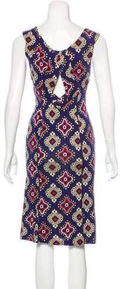 Diane von Furstenberg Bead-Accented Printed Dress