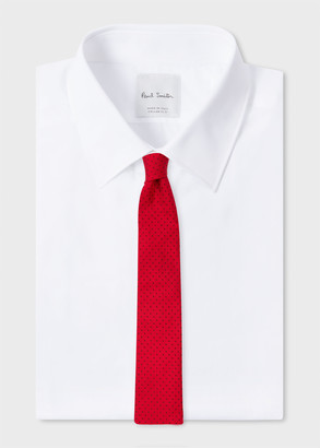 Paul Smith & Manchester United - Red Polka Dot Narrow Silk Tie