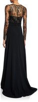 Thumbnail for your product : Theia Couture Long Lace-Sleeve Gown