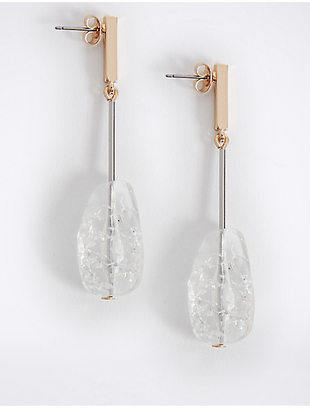 M&S Collection Crackle Stone Drop Earrings