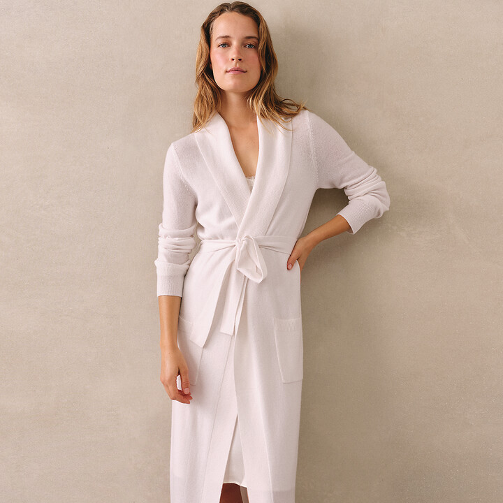 Clothing White And Warren Cashmere Robe Long Sleeve Cashmere Dress
