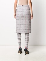 Thumbnail for your product : Thom Browne Windowpane University Check Tweed Pencil Skirt