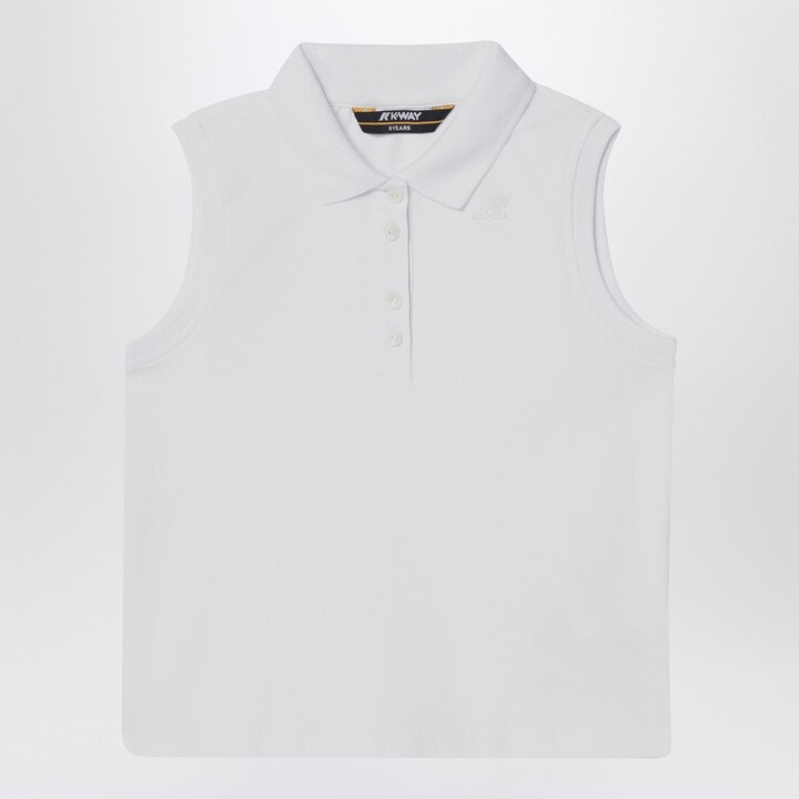 White sleeveless cotton polo