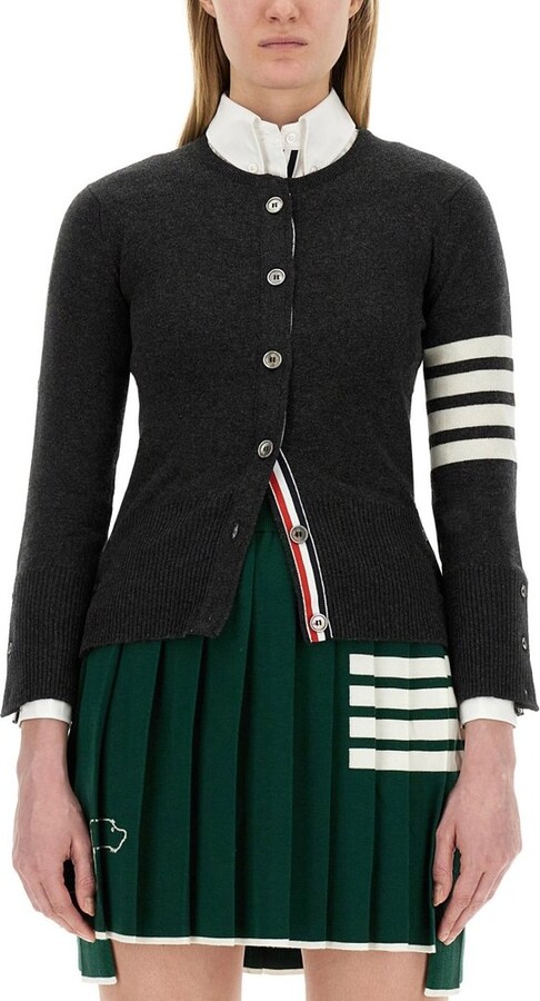 Thom Browne 4-Bar Striped Buttoned Cardigan
