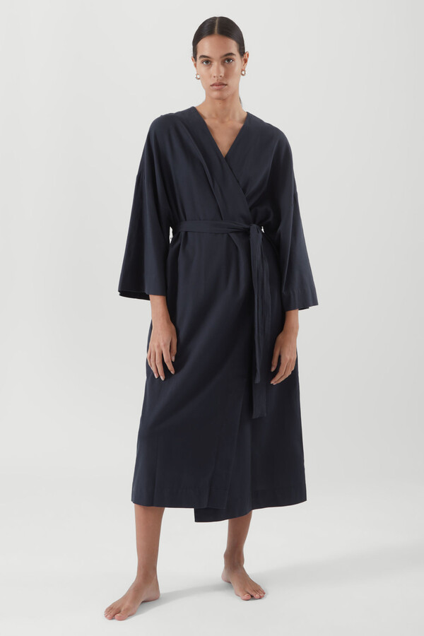 COS Seersucker Dressing Gown - ShopStyle Midi Dresses