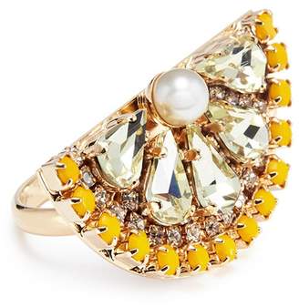 Anton Heunis Swarovski crystal pearl lemon slice ring
