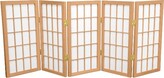 Thumbnail for your product : Oriental Furniture 2 ft. Tall 5 Panels Desktop Window Pane Shoji Screen Natural