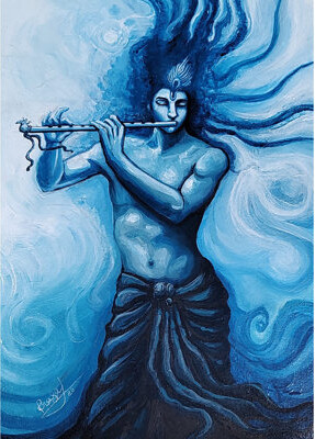 Exotic India Divine Krishna | Acrylic On Canvas | By Prasad P Mahale