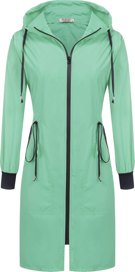 URRU Womens Lightweight Hooded Raincoat Waterproof Packable Active Outdoor Rain Jacket S-XXL