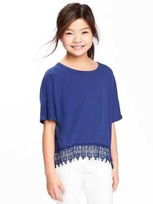 Old Navy Lace-Hem Scoop-Neck Tee for Girls