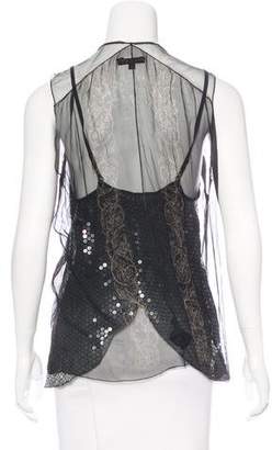 Rozae Nichols Embellished Silk Top