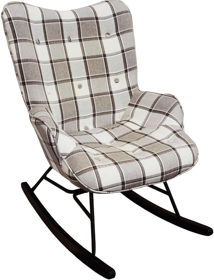Watsons 'Check' Wing Back Rocking Nursing Chair With Checked Tartan