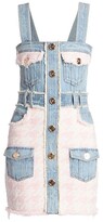 Thumbnail for your product : Balmain Buttoned Tweed & Denim Dress