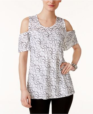 Alfani Lace Cold-Shoulder Top, Created for Macy's