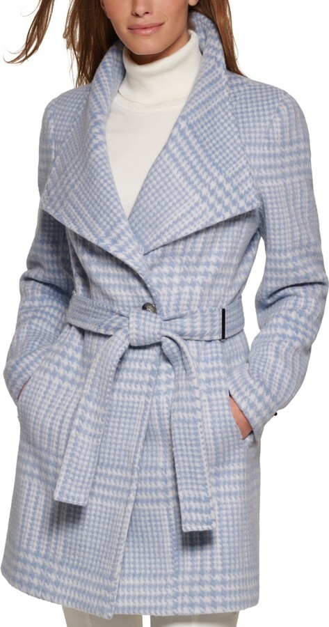 Calvin Klein Women's Asymmetrical Belted Wrap Coat, Created for Macy's -  ShopStyle