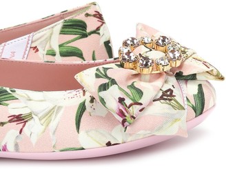Dolce & Gabbana Children Embellished floral slippers