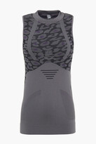 Thumbnail for your product : adidas by Stella McCartney Mesh-paneled Leopard-print Stretch-jacquard Tank