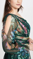 Thumbnail for your product : Marchesa One Shoulder Printed Cocktail Dress