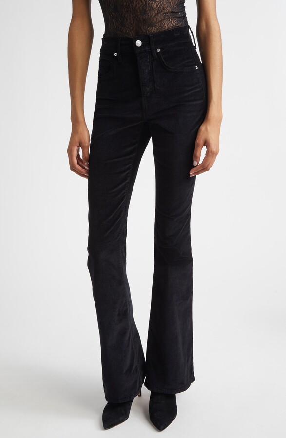 Veronica Beard Beverly High Waist Skinny Flare Velvet Jeans