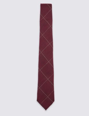 Marks and Spencer Wool Rich Pow Checked Tie
