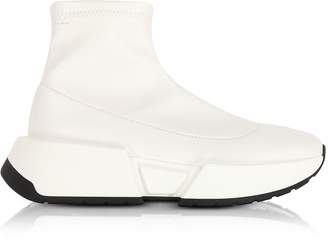 Maison Margiela White Stretch Leather Sock Sneakers