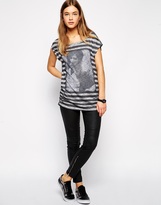 Thumbnail for your product : Only Striped Top With Printed Front