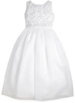Thumbnail for your product : Joan Calabrese Girl's Embroidered First Communion Dress