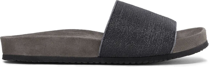 Brunello Cucinelli Monili embellished leather slides