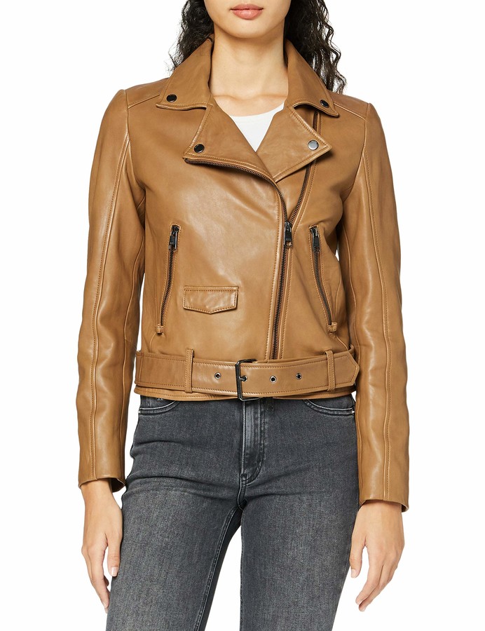 HUGO BOSS Women's Jareca Leather Jacket - ShopStyle