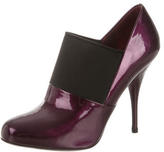 Thumbnail for your product : Miu Miu Patent Leather Round-Toe Ankle Boots