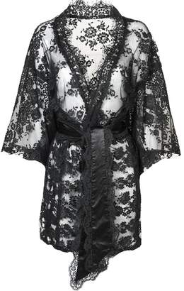 Agent Provocateur Daniela Kimono In Black Leavers Lace