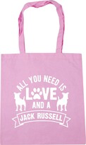 Thumbnail for your product : Hippowarehouse All you need is love and a Jack Russell Tote Shopping Gym Beach Bag 42cm x38cm