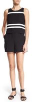 Thumbnail for your product : Parker Amor Two-Tone Sleeveless Romper, Black