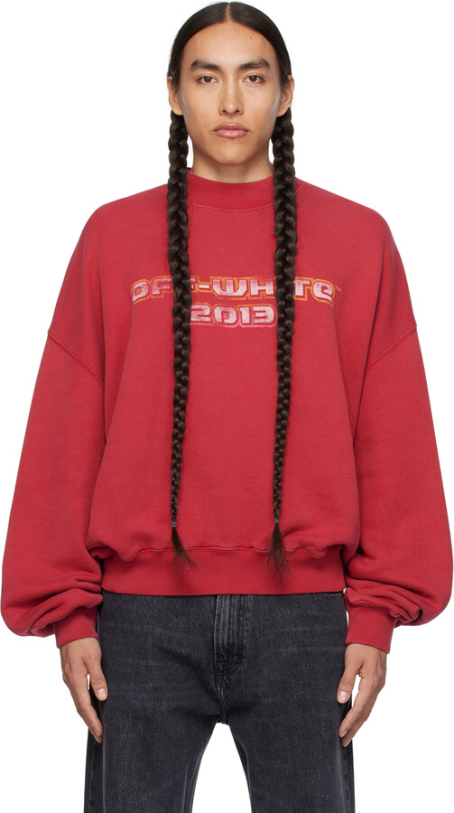 Off-White Men's Red Sweatshirts & Hoodies | ShopStyle