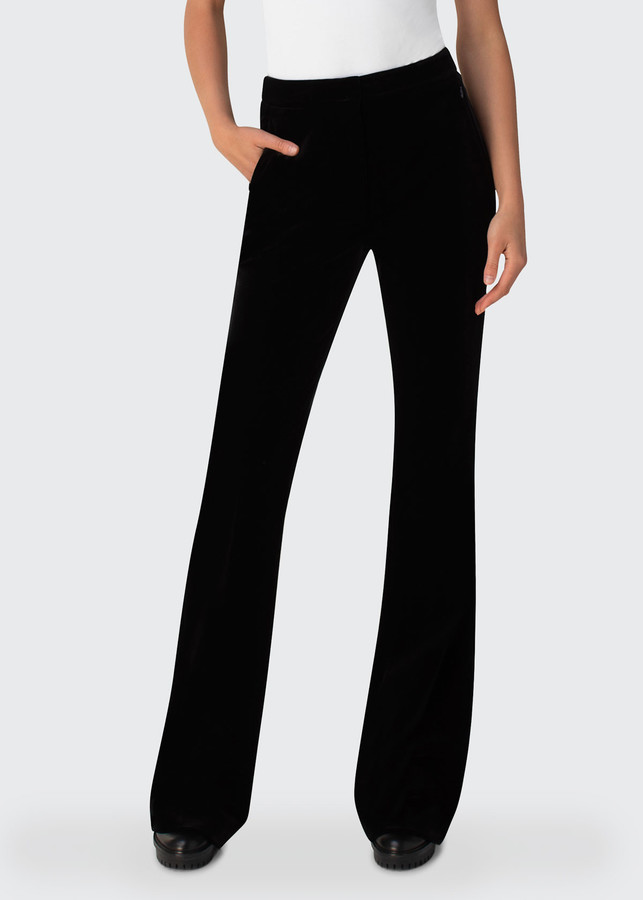 velvet bootcut trousers