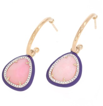 Ella Stein Pink Opal Earrings- 14Kt Gold Plated