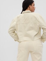 Thumbnail for your product : Gap Oversized Cropped Icon Denim Jacket