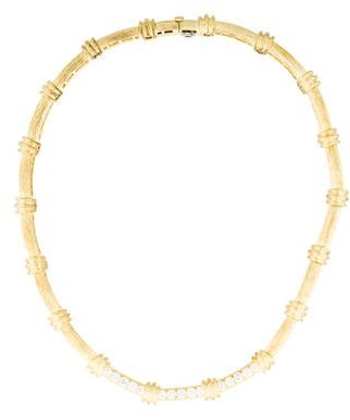Henry Dunay 18K Diamond Bamboo Necklace