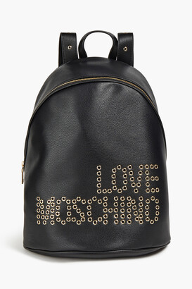 Love Moschino Embellished faux pebbled-leather backpack - Black - OneSize