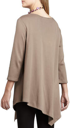 Joan Vass 3/4-Sleeve Asymmetric Tunic