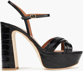 Thumbnail for your product : Malone Souliers Mila 125 Croc-effect Leather Platform Sandals