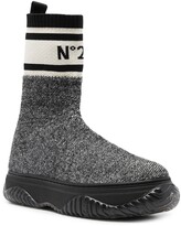 Thumbnail for your product : No.21 Logo-Print Sock-Style Sneakers