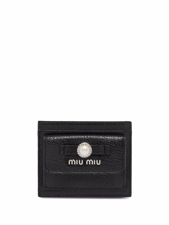 Miu Miu Croc-Embossed Leather Wallet-On-Chain - ShopStyle Wallets 