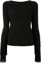 Thumbnail for your product : Norma Kamali fringed sleeve blouse