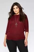 Thumbnail for your product : Quiz Curve Berry Light Knit Batwing Top